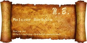 Melczer Borbála névjegykártya